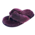 Plum - Front - Eastern Counties Leather Womens-Ladies Sheepskin Flip Flops