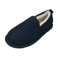 Navy - Front - Eastern Counties Leather Mens Sheepskin Lined Hard Sole Slippers