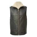 Dark Brown Nappa - Front - Eastern Counties Leather Mens Harvey Sheepskin Gilet