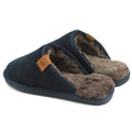 Navy - Front - Eastern Counties Leather Mens Ellis Sheepskin Slippers