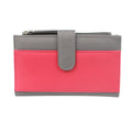 Grey-Watermelon - Front - Eastern Counties Leather Womens-Ladies Mae Leather Purse