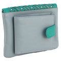 Light Grey-Turquoise - Front - Eastern Counties Leather Womens-Ladies Luna Leather Purse