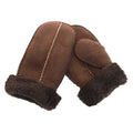 Chocolate - Front - Eastern Counties Leather Childrens-Kids CSM Sheepskin Split Seam Mittens