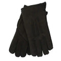 Black - Back - Eastern Counties Leather Womens-Ladies Sheepskin Stitched Winter Gloves