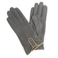 Grey-Ivory - Front - Eastern Counties Leather Womens-Ladies Poppy Leather Winter Gloves