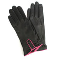 Black-Fuchsia - Front - Eastern Counties Leather Womens-Ladies Poppy Leather Winter Gloves