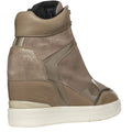 Dark Taupe - Pack Shot - Geox Womens-Ladies Maurica Suede Trainers