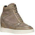 Dark Taupe - Front - Geox Womens-Ladies Maurica Suede Trainers