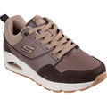 Brown - Front - Skechers Womens-Ladies Uno Retro One Leather Trainers