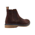 Dark Brown - Back - Base London Mens Hooper Suede Chelsea Boots