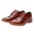 Tan - Pack Shot - Base London Mens Woburn Hi Shine Brogues