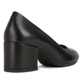 Black - Back - Geox Womens-Ladies D Eleana A Nappa Leather Court Shoes