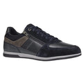 Navy-Grey - Front - Geox Mens U Renan B Suede Trainers