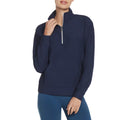 Navy - Front - Skechers Womens-Ladies GoLuxe Quarter Zip Pullover