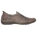 Dark Taupe - Side - Skechers Womens-Ladies Breathe Easy Home Body Faux Leather Trainers