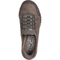 Dark Taupe - Pack Shot - Skechers Womens-Ladies Breathe Easy Home Body Faux Leather Trainers