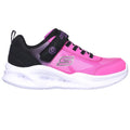 Black-Hot Pink - Side - Skechers Girls Sola Glow Deluxe Ombre Trainers