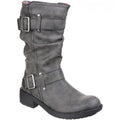 Black - Pack Shot - Rocket Dog Womens-Ladies Trumble Faux Leather Biker Boots