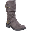 Brown - Front - Rocket Dog Womens-Ladies Trumble Faux Leather Biker Boots