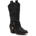 Black - Back - Rocket Dog Womens-Ladies Sidestep Mid-Calf Western Boot