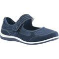 Navy - Front - Fleet & Foster Womens-Ladies Morgan Touch Fastening Suede Shoe