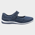 Navy - Back - Fleet & Foster Womens-Ladies Morgan Touch Fastening Suede Shoe