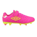 Hot Pink - Side - Umbro Childrens-Kids Speciali Liga Firm Leather Football Boots