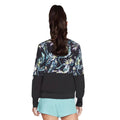 Porcelain-Black - Back - Skechers Womens-Ladies Palm Leaf Reversible Bomber Jacket