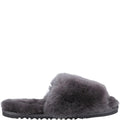 Grey - Side - Cotswold Womens-Ladies Westfield Non Slip Sheepskin Lined Slippers