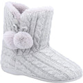 Grey - Front - Fleet & Foster Womens-Ladies Apple Pom Pom Slippers