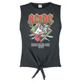 Charcoal - Front - Amplified Womens-Ladies North America Tour 80 AC-DC Crop Top