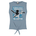 Strange Blue - Front - Amplified Womens-Ladies Nevermind Nirvana Sleeveless Crop Top