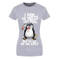 Grey - Front - Psycho Penguin Womens-Ladies The Voices Arent Real T-Shirt