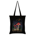 Black-Cream-Red - Front - Grindstore Still Growing Mushrooms Tote Bag