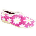 Pink - Front - Lunar Womens-Ladies Daisy Slippers