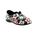 Black-Red-White - Front - Lunar Womens-Ladies Hippy Flower Slippers