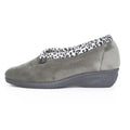 Grey - Side - Lunar Womens-Ladies Paloma Leopard Print Slippers