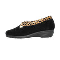 Black - Side - Lunar Womens-Ladies Paloma Leopard Print Slippers