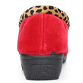 Red - Back - Lunar Womens-Ladies Paloma Leopard Print Slippers