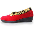 Red - Side - Lunar Womens-Ladies Paloma Leopard Print Slippers