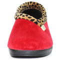 Red - Close up - Lunar Womens-Ladies Paloma Leopard Print Slippers