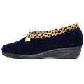 Navy - Side - Lunar Womens-Ladies Paloma Leopard Print Slippers