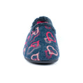 Blue-Pink - Pack Shot - Lunar Womens-Ladies Jolly Hearts Slippers