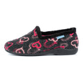 Black-Pink - Side - Lunar Womens-Ladies Jolly Hearts Slippers