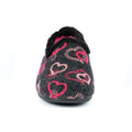 Black-Pink - Pack Shot - Lunar Womens-Ladies Jolly Hearts Slippers