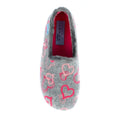 Grey-Pink - Lifestyle - Lunar Womens-Ladies Jolly Hearts Slippers