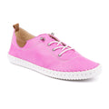 Fuchsia-White - Front - Lunar Womens-Ladies St Ives Leather Plimsolls