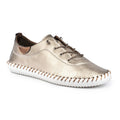 Gold-White - Front - Lunar Womens-Ladies St Ives Leather Plimsolls