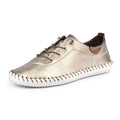 Gold-White - Lifestyle - Lunar Womens-Ladies St Ives Leather Plimsolls