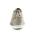 Gold-White - Pack Shot - Lunar Womens-Ladies St Ives Leather Plimsolls